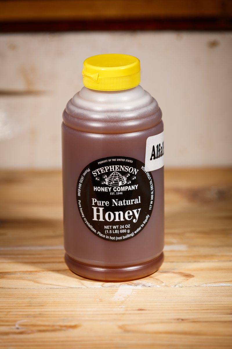 Alfalfa honey pure natural 24 oz squeeze bottle Delta Utah