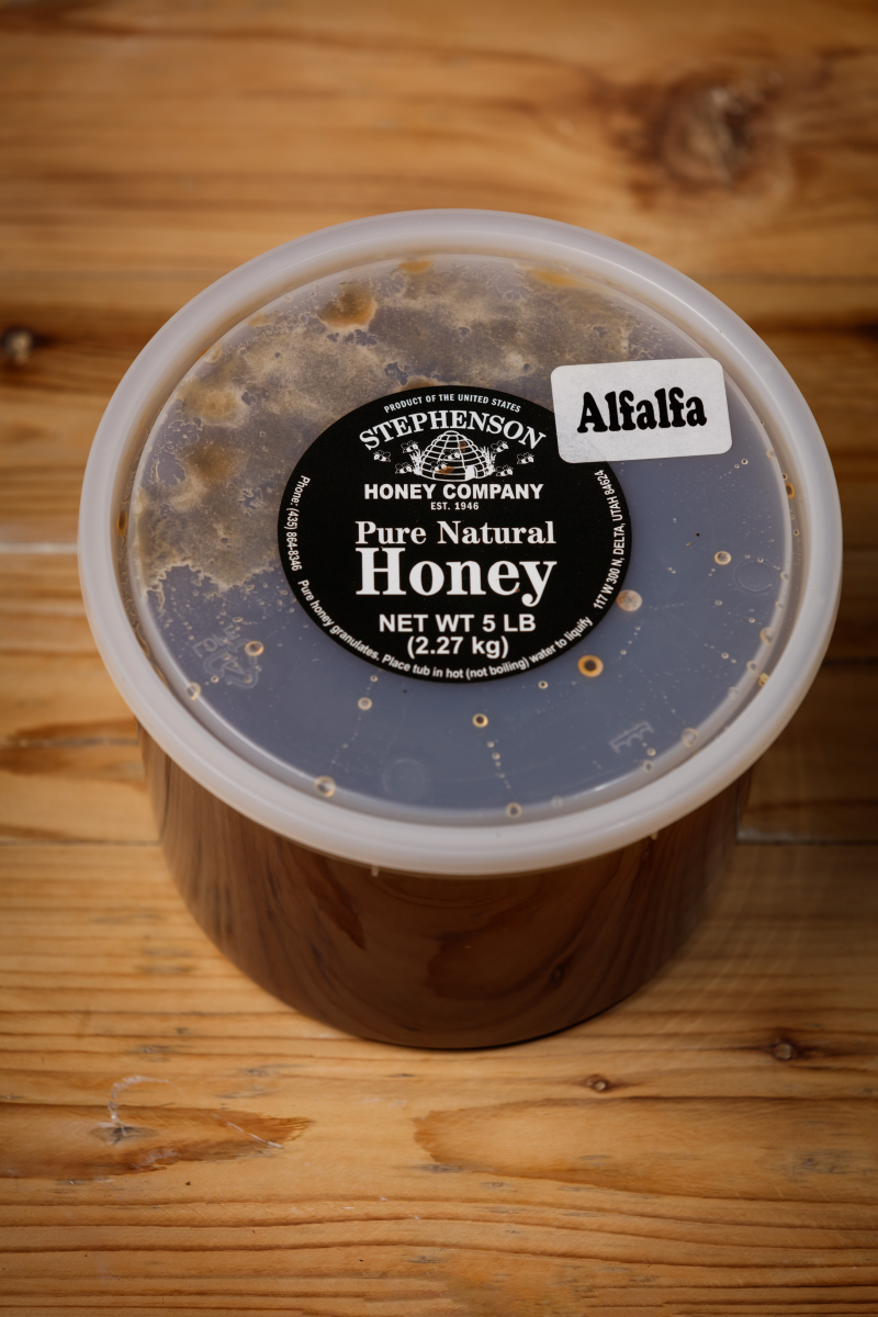 Alfalfa honey pure natural 5 pound tub Delta Utah
