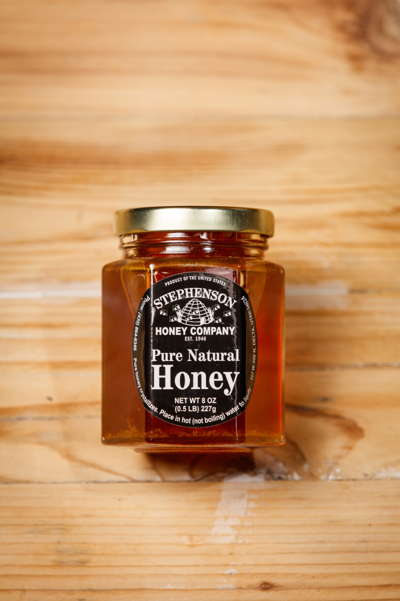 Pure Natural Honey glass hexagon jar Delta Utah