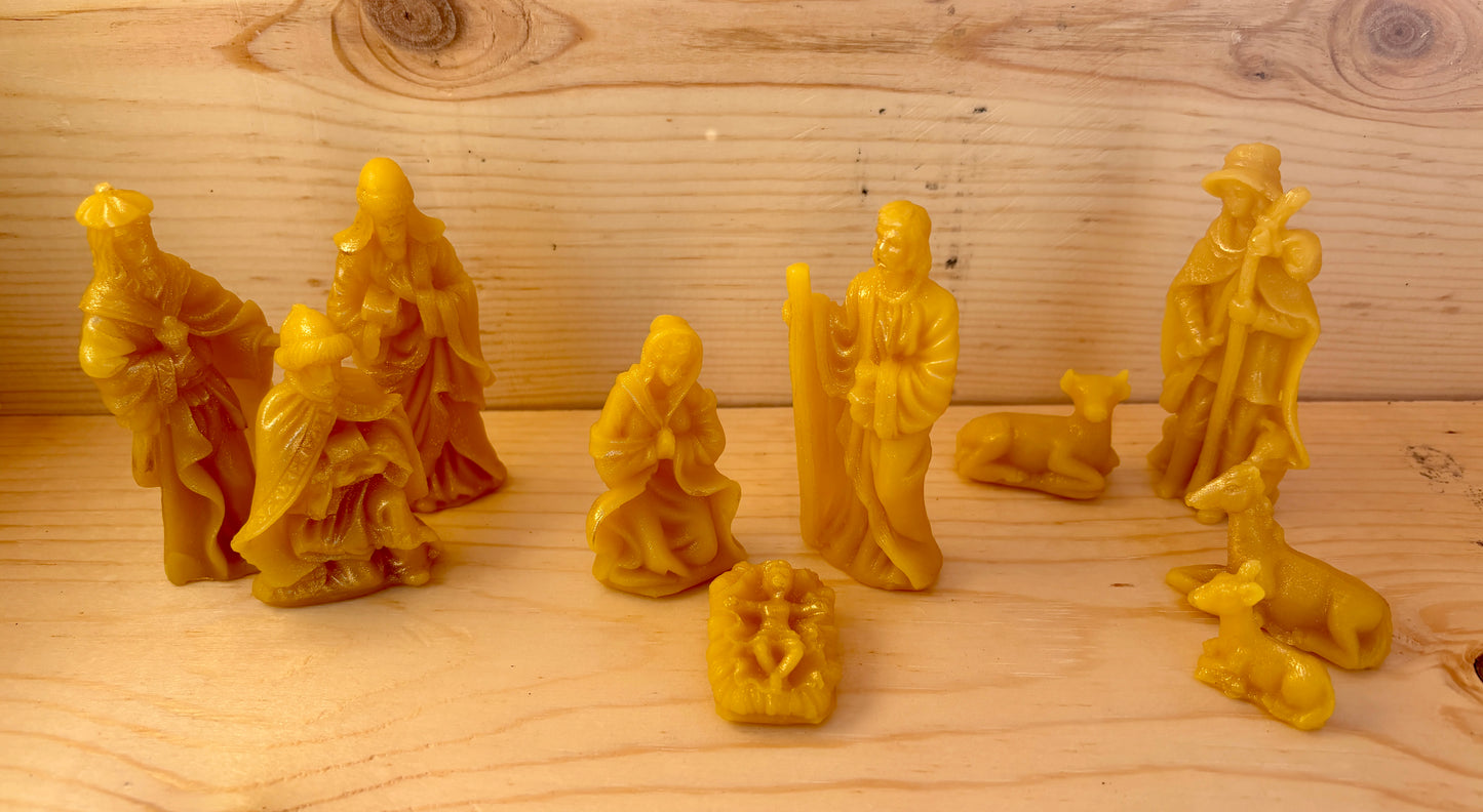 Gold Dusted Beeswax Nativity