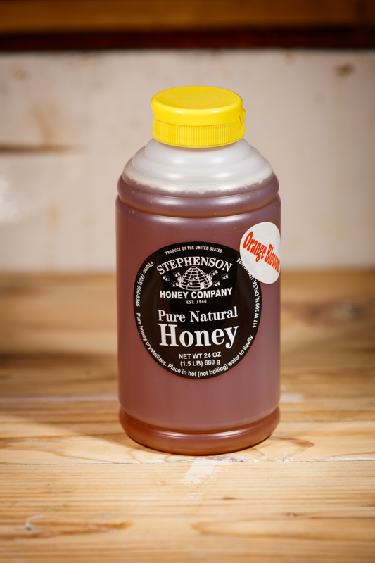 Orange blossom pure natural honey 24 oz squeeze bottle Delta Utah
